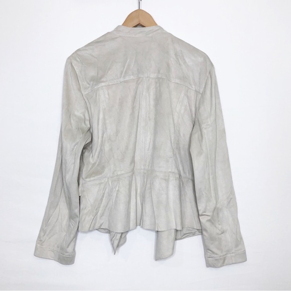 INC International concepts, tan faux suede Open closure waterfall jacket - Picture 2 of 10